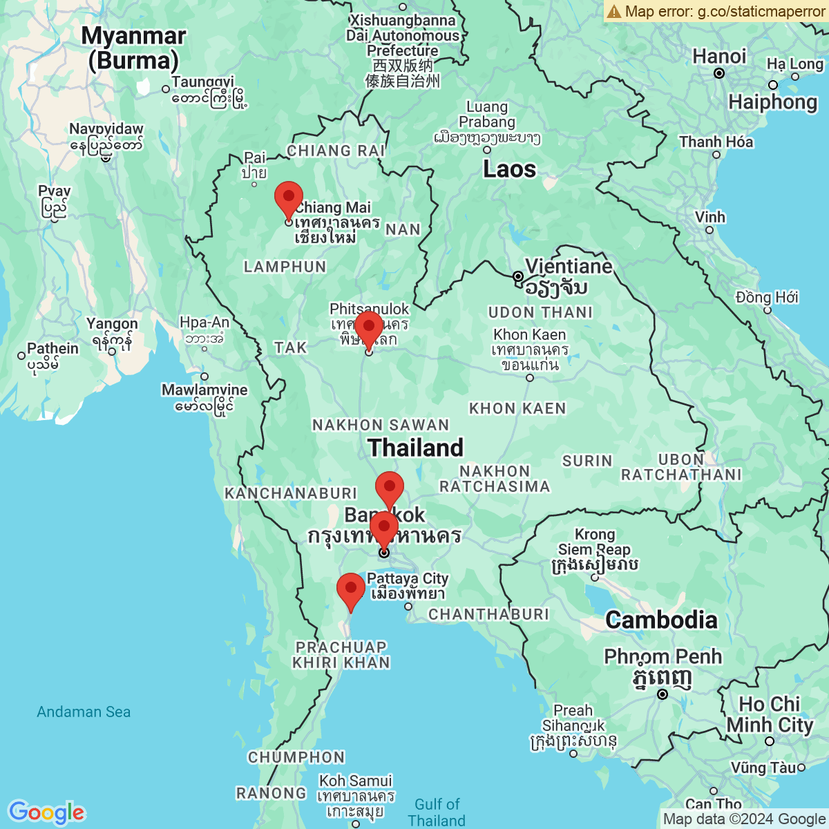 Carte du voyage THAILANDE - DEPART DE MARSEILLE