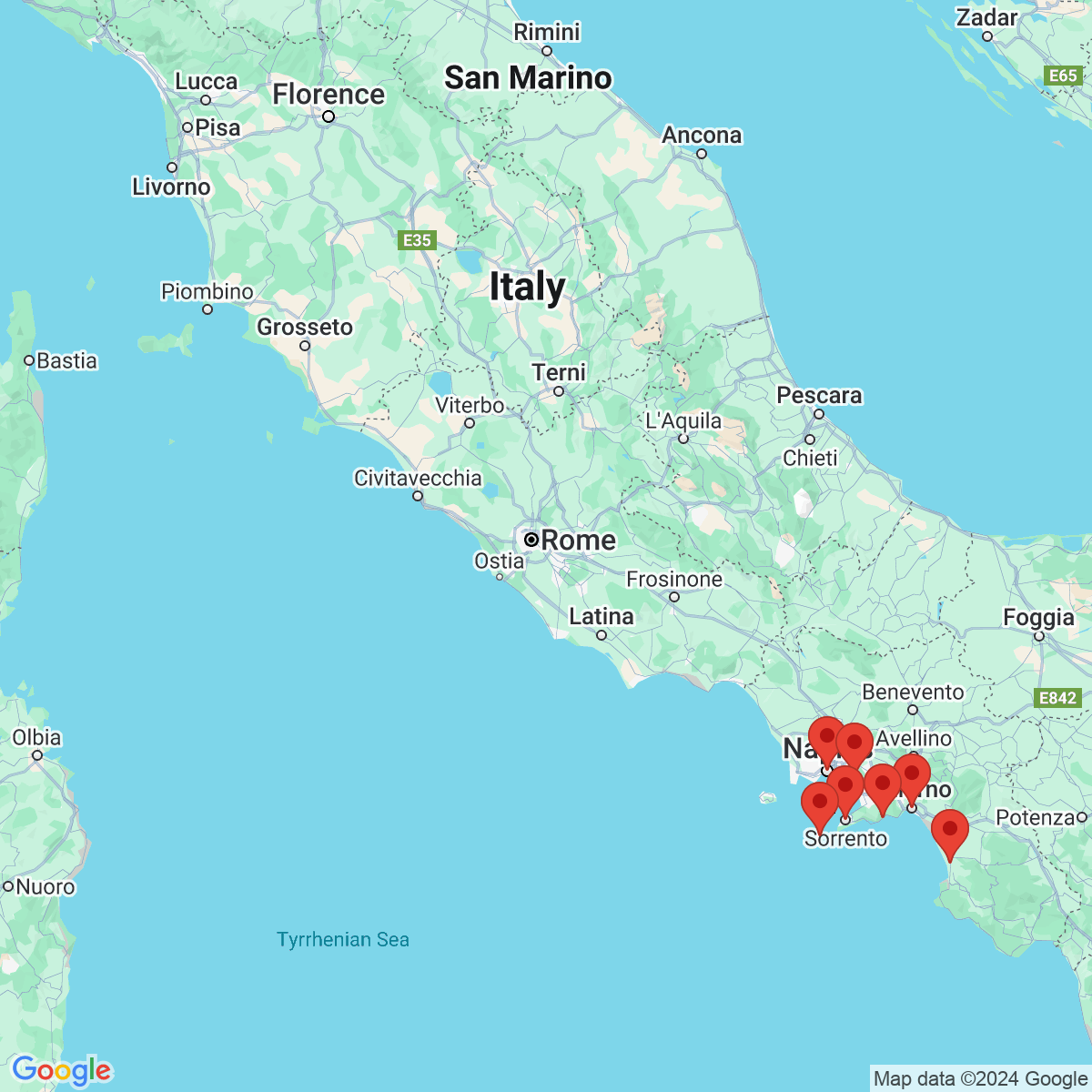 Carte du voyage ITALIE - LA COTE AMALFITAINE