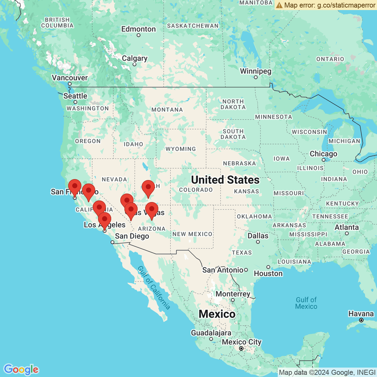 Carte du voyage DECOUVERTE DE L'OUEST - USA